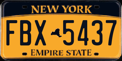 NY license plate FBX5437