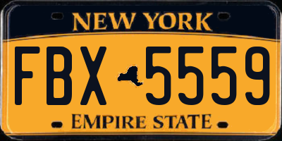 NY license plate FBX5559