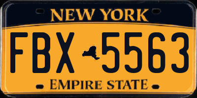 NY license plate FBX5563