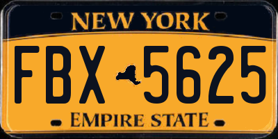 NY license plate FBX5625