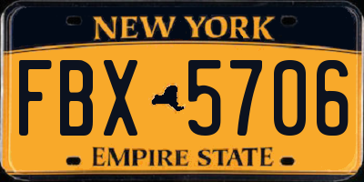 NY license plate FBX5706