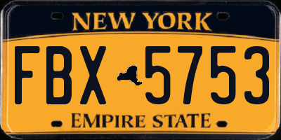 NY license plate FBX5753