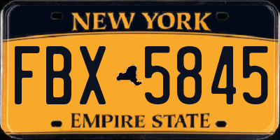 NY license plate FBX5845