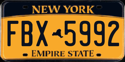 NY license plate FBX5992