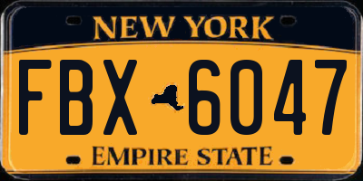 NY license plate FBX6047