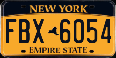 NY license plate FBX6054