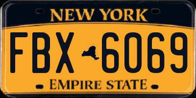 NY license plate FBX6069