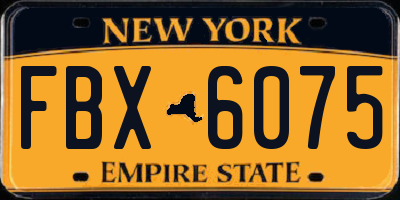 NY license plate FBX6075