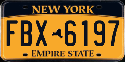 NY license plate FBX6197