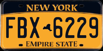 NY license plate FBX6229