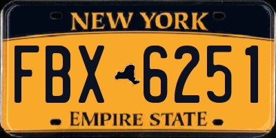 NY license plate FBX6251