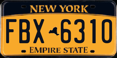 NY license plate FBX6310