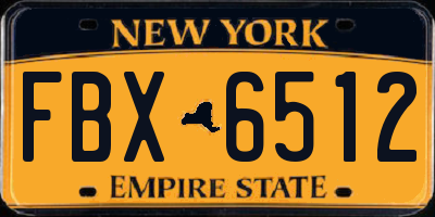 NY license plate FBX6512