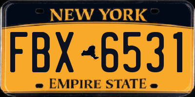 NY license plate FBX6531