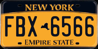 NY license plate FBX6566