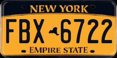 NY license plate FBX6722