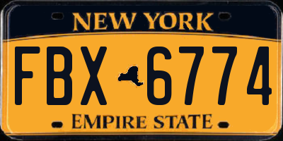 NY license plate FBX6774