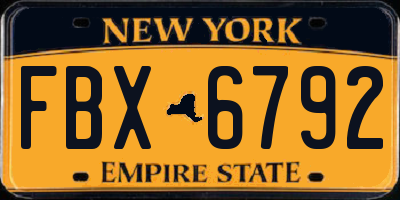 NY license plate FBX6792