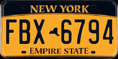 NY license plate FBX6794