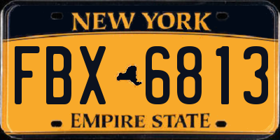 NY license plate FBX6813