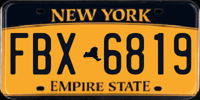 NY license plate FBX6819