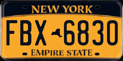 NY license plate FBX6830