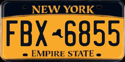 NY license plate FBX6855