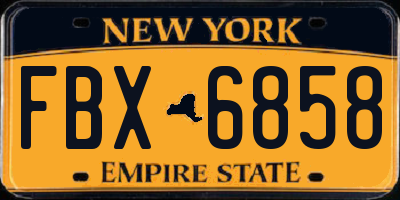 NY license plate FBX6858
