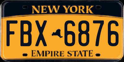 NY license plate FBX6876