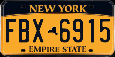 NY license plate FBX6915