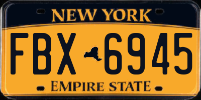 NY license plate FBX6945