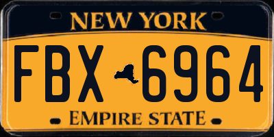 NY license plate FBX6964