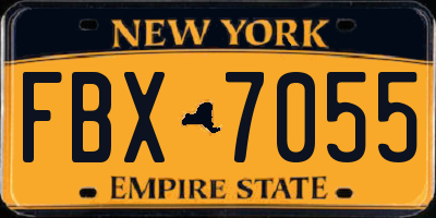 NY license plate FBX7055