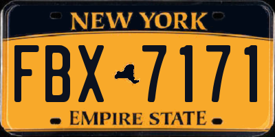 NY license plate FBX7171