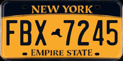 NY license plate FBX7245