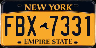 NY license plate FBX7331