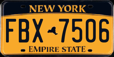 NY license plate FBX7506