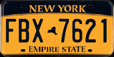 NY license plate FBX7621