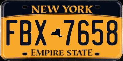 NY license plate FBX7658
