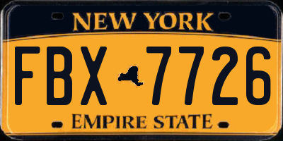 NY license plate FBX7726