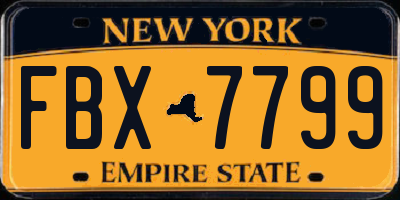 NY license plate FBX7799