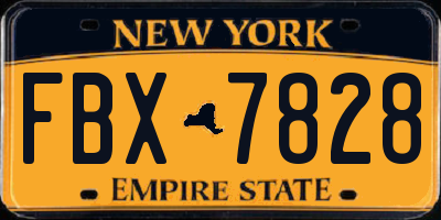 NY license plate FBX7828