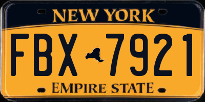 NY license plate FBX7921