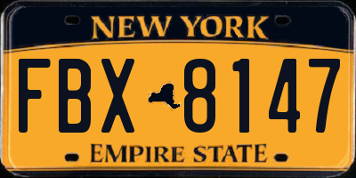 NY license plate FBX8147