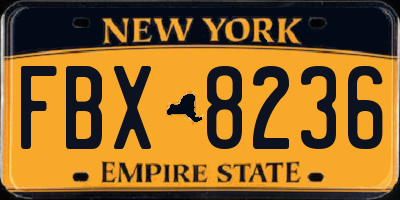 NY license plate FBX8236