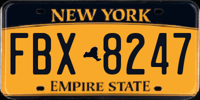 NY license plate FBX8247