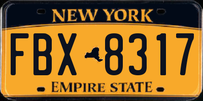 NY license plate FBX8317