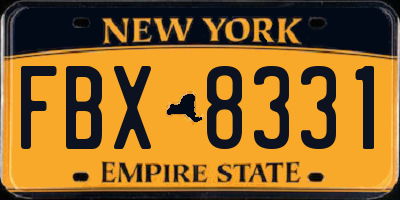 NY license plate FBX8331