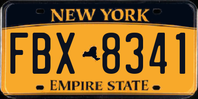 NY license plate FBX8341