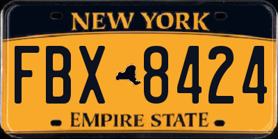 NY license plate FBX8424